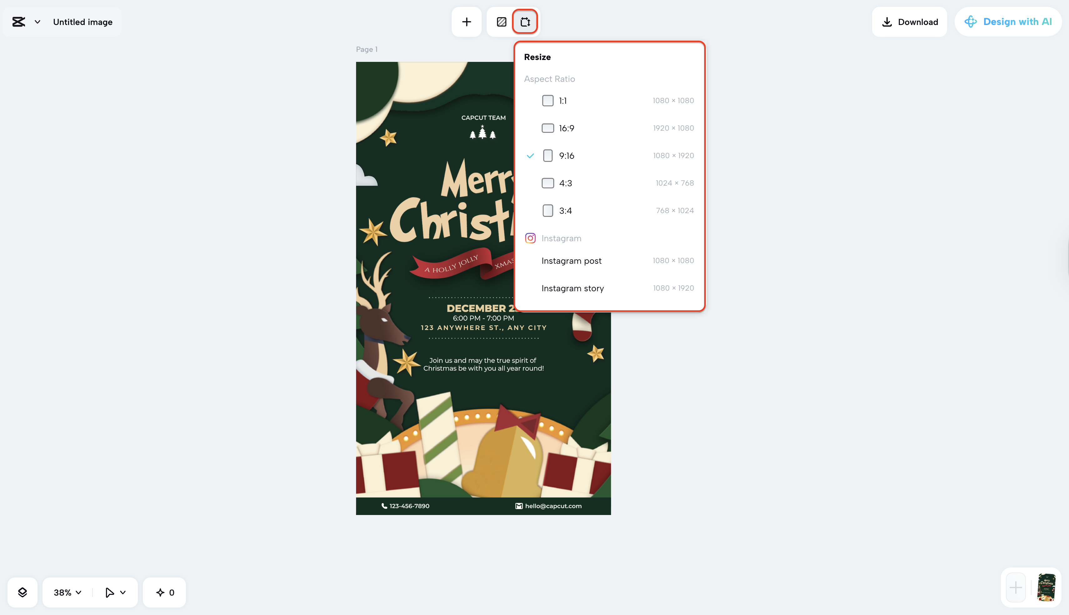 Resize image easily