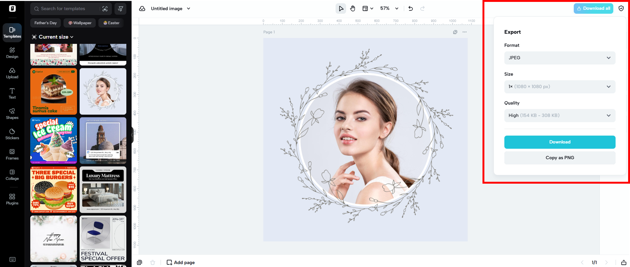 One-click export to various output formats