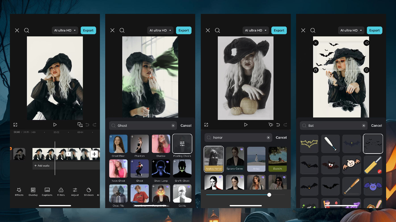 Add filters, effects and stickers