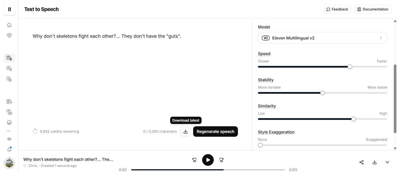 Export your audio