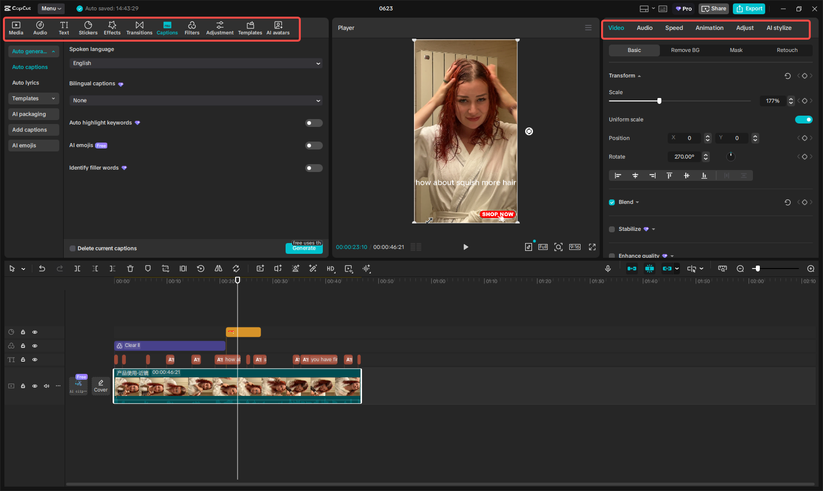 Passen Sie das Video an