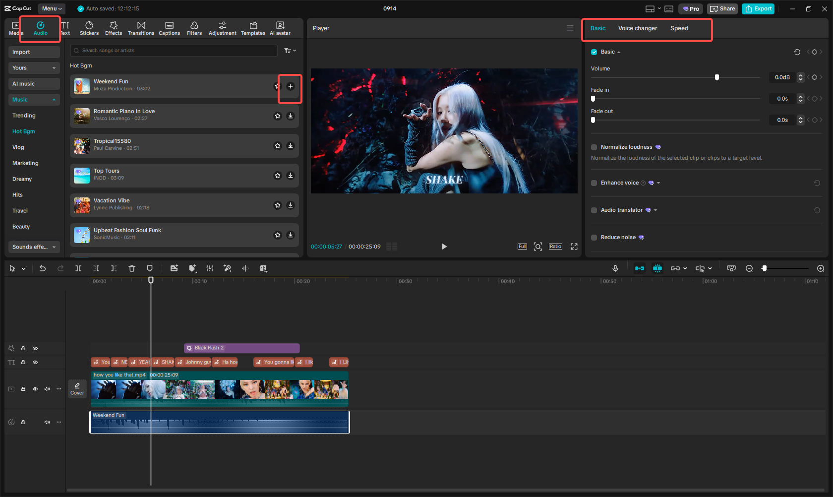 Add and edit audio