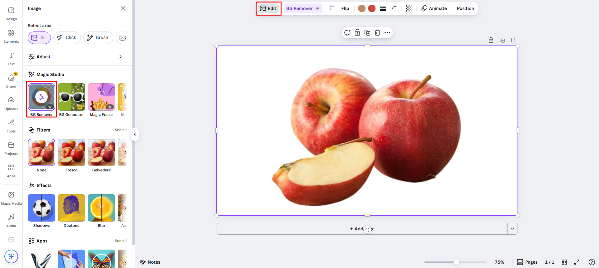 Remove the image background