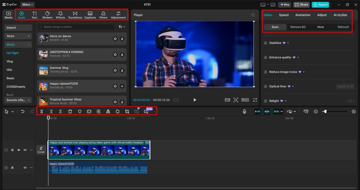 Pag-customize ng video sa CapCut desktop video editor