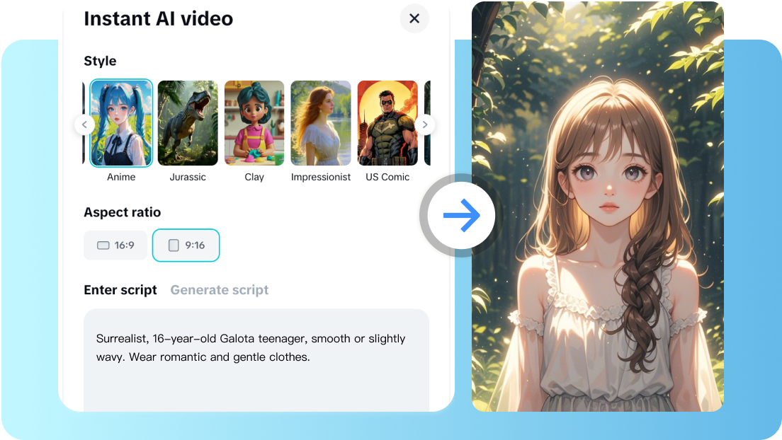 Single-click video creation