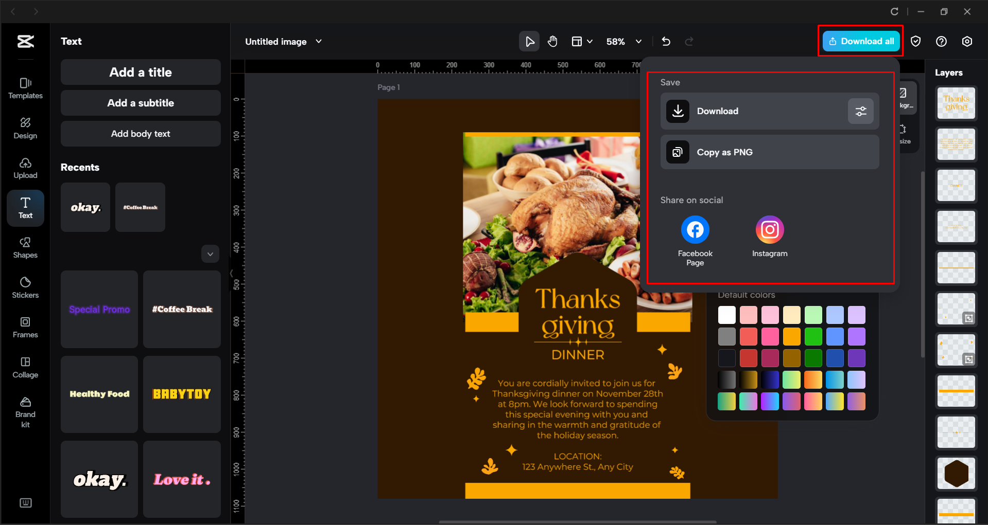 Export eines Instagram-Posts aus dem CapCut-Desktop-Videoeditor