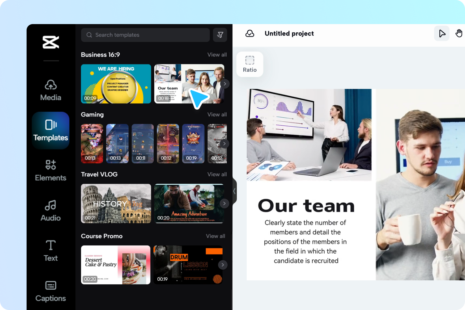 Start a project with templates