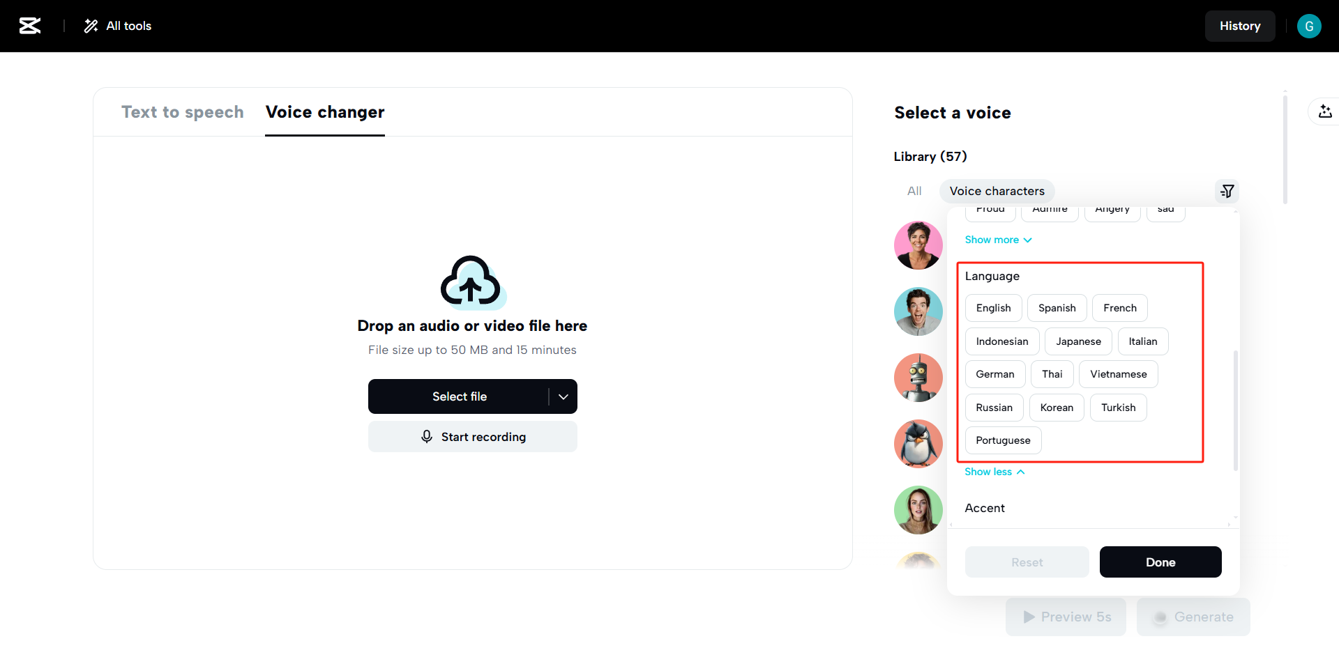 Multi-language support