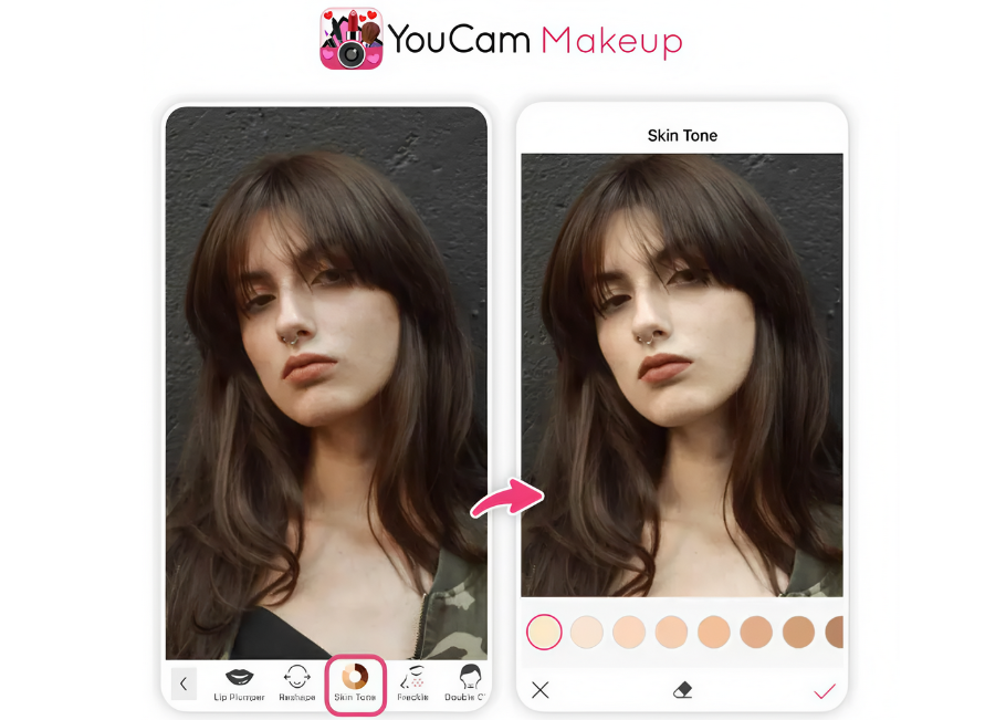 Application de changement de couleur de peau YouCam Makeup