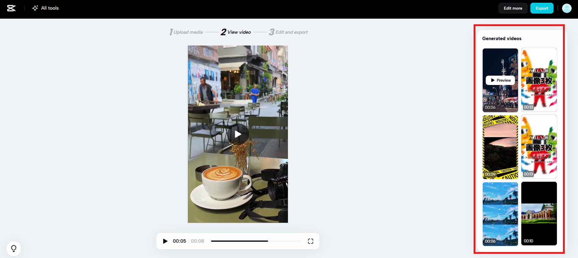 Oluşturulan videoları görüntüleyin