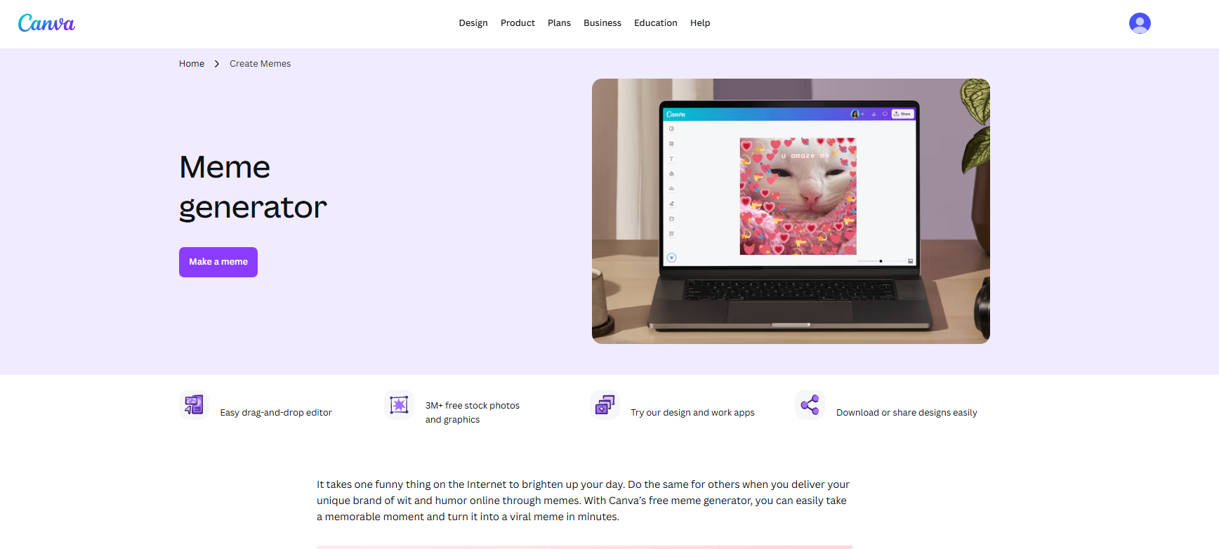 Canva's meme maker