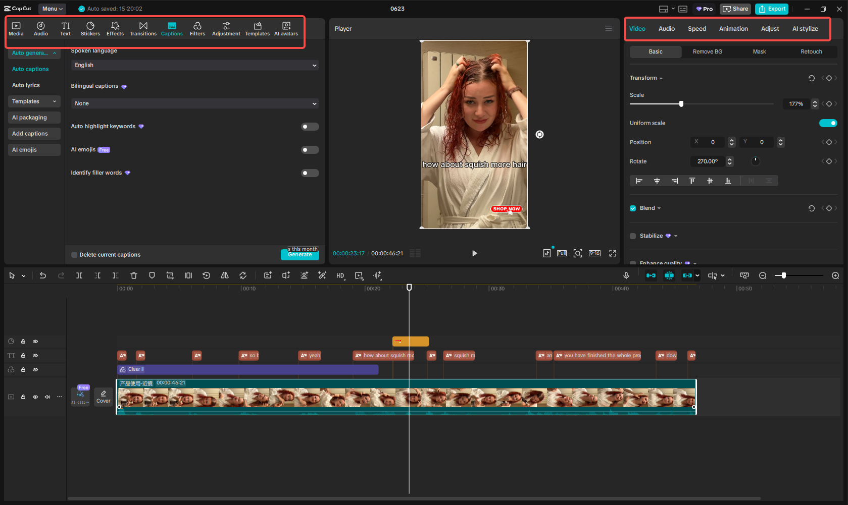 Anpassen des Instagram-Videos
