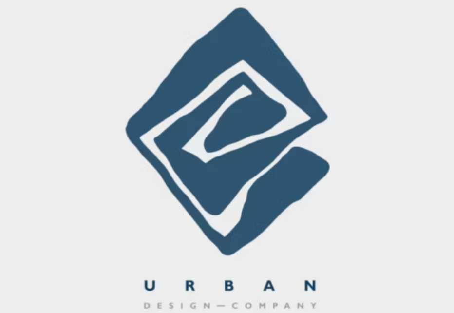 Reka bentuk logo abstrak dengan bentuk unik