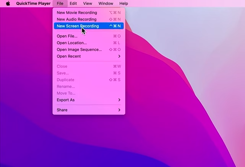 Utilizzare QuickTime Player per la registrazione FaceTime