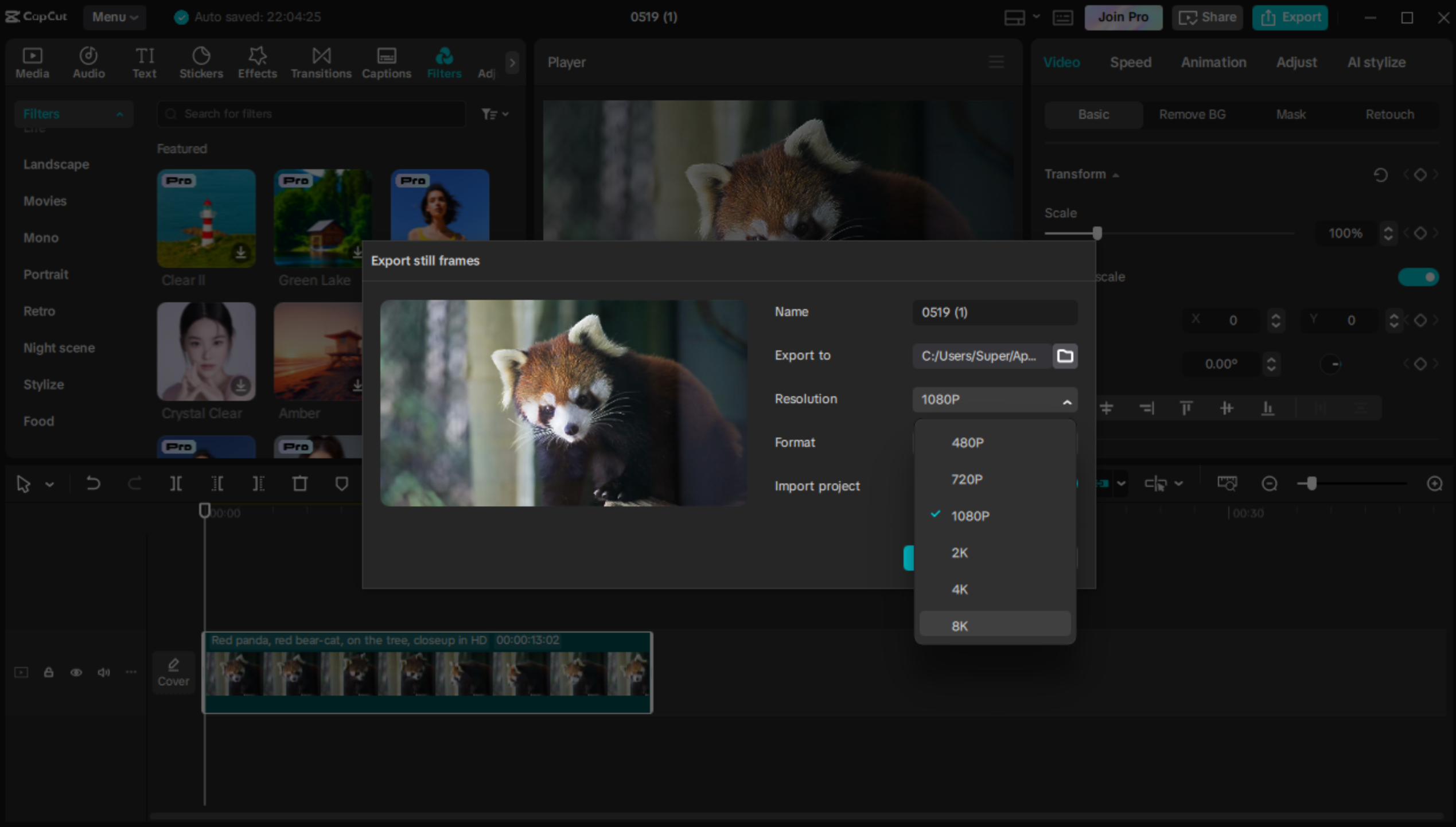 Antarmuka pengeditan CapCut editor video desktop - penambah gambar AI terbaik 4k
