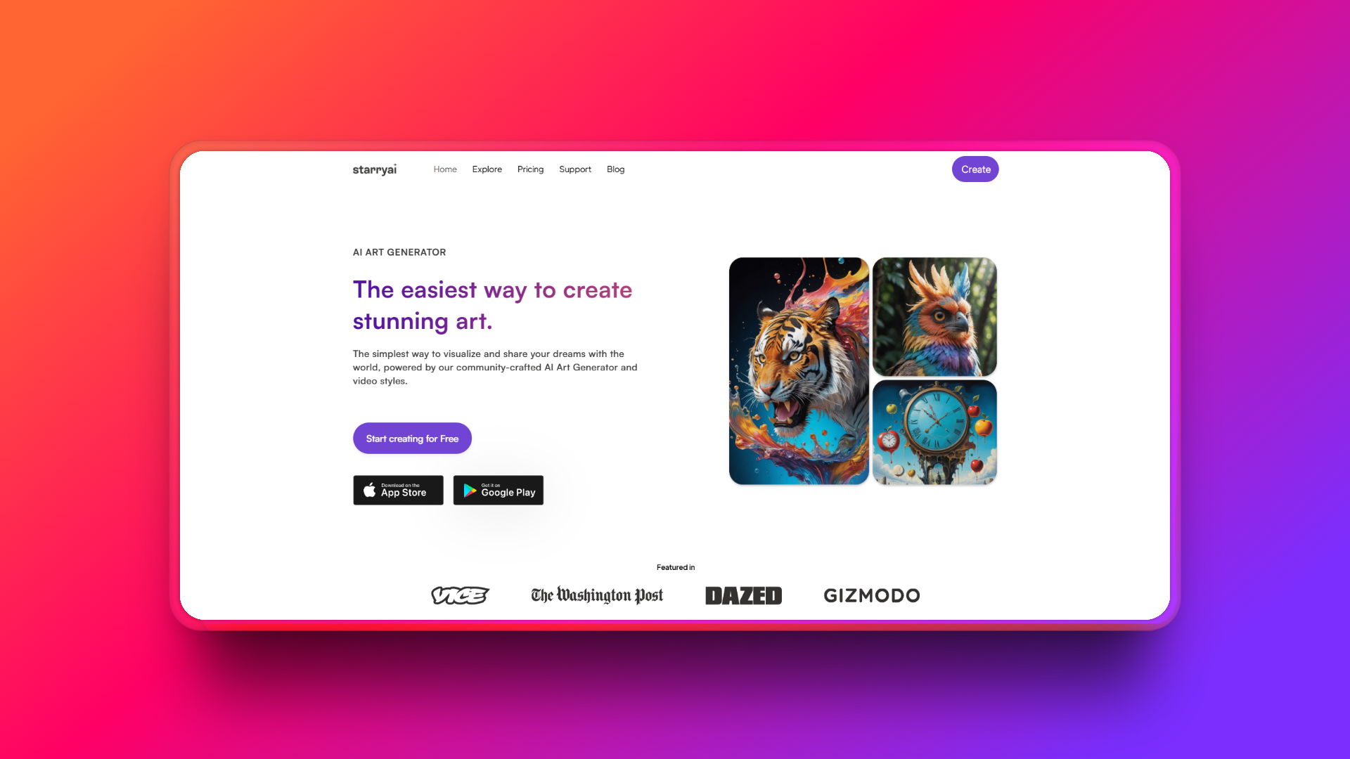 Starry AI's official website