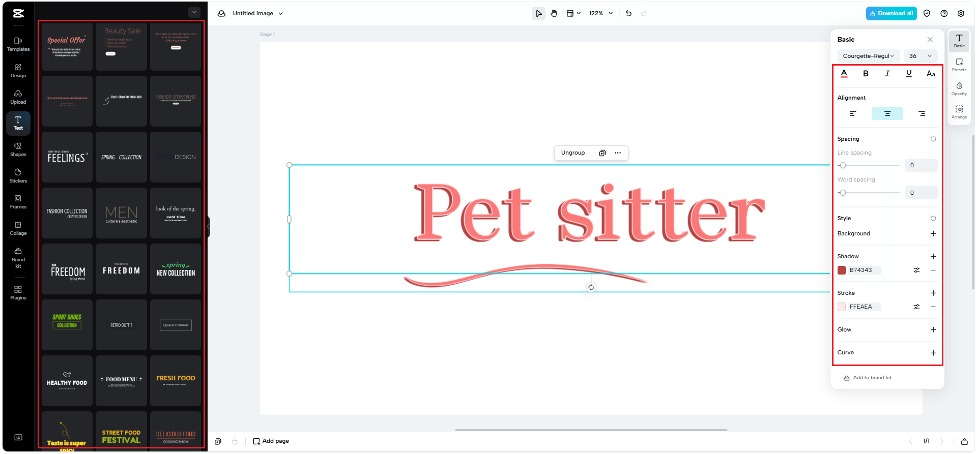 Yazı tipi şablonlarından minimalist tipografi tasarımı oluşturma