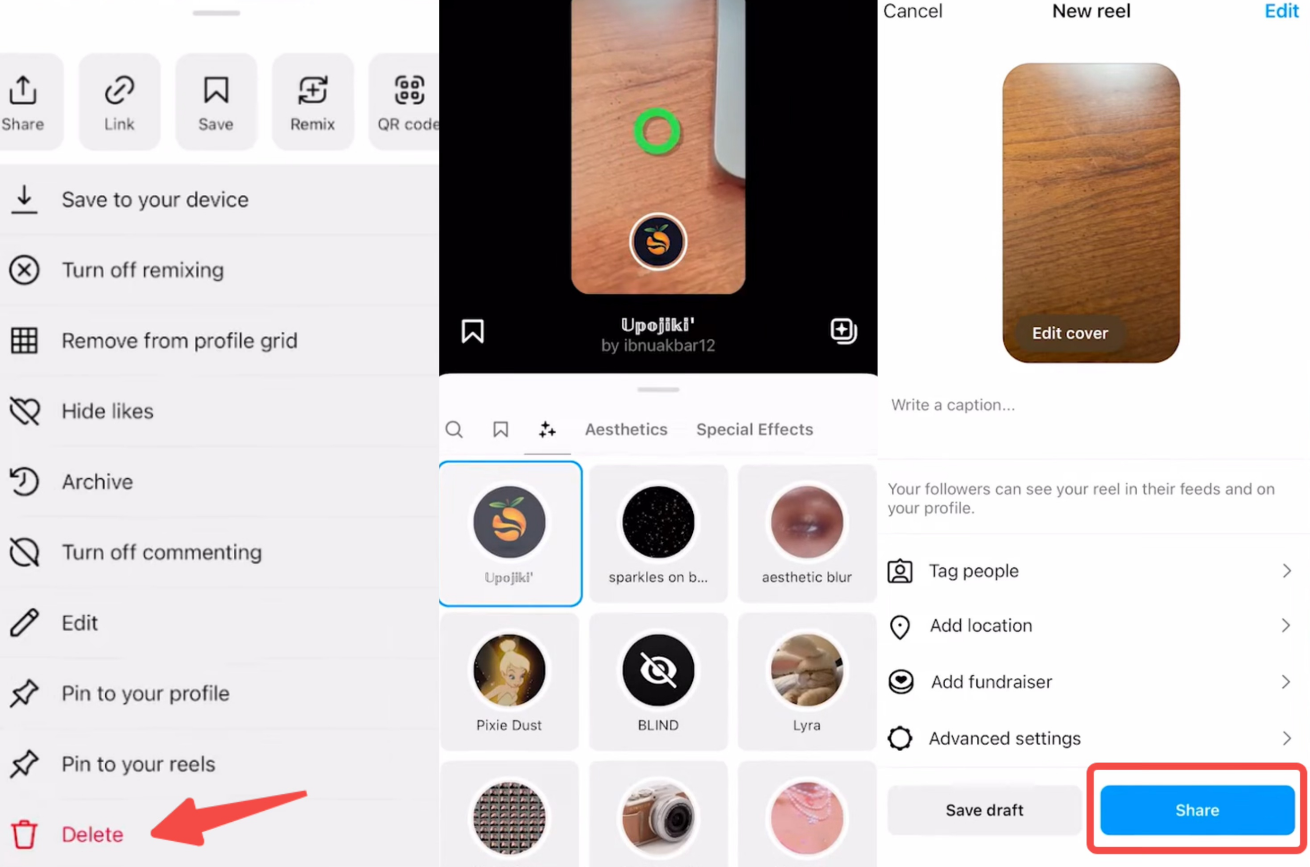 Як редагувати барабанні відео в Instagram після публікації