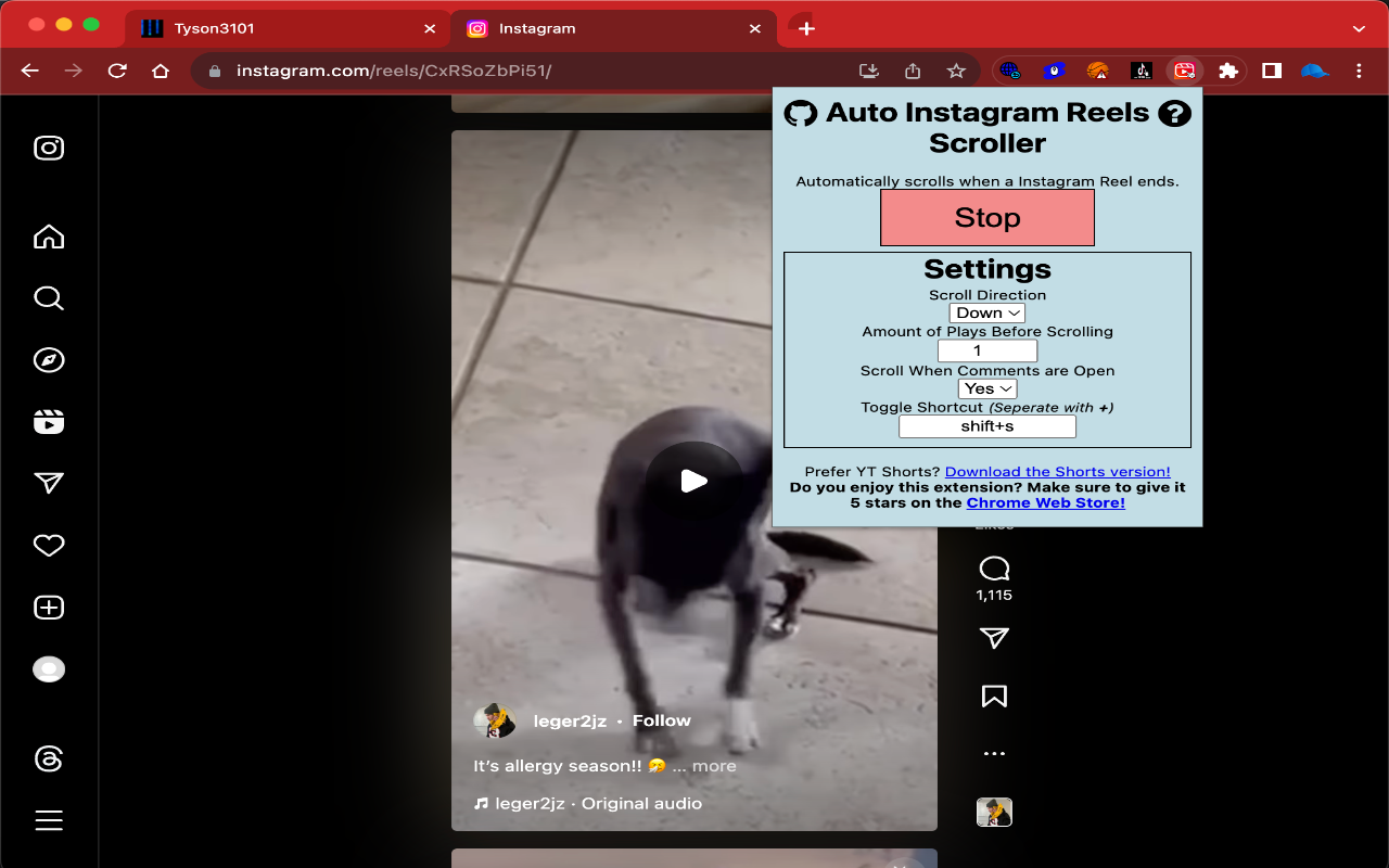 Eine schnelle Möglichkeit zum automatischen Scrollen auf Instagram Reels mit einer Chrome-Erweiterung