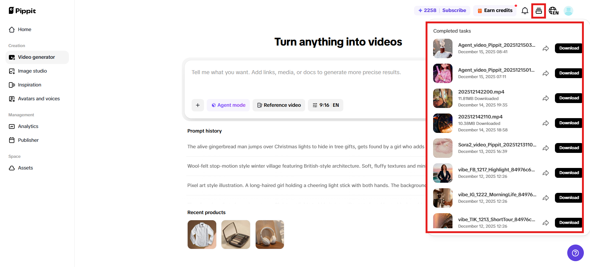 Pergi ke panel Tugas yang Selesai