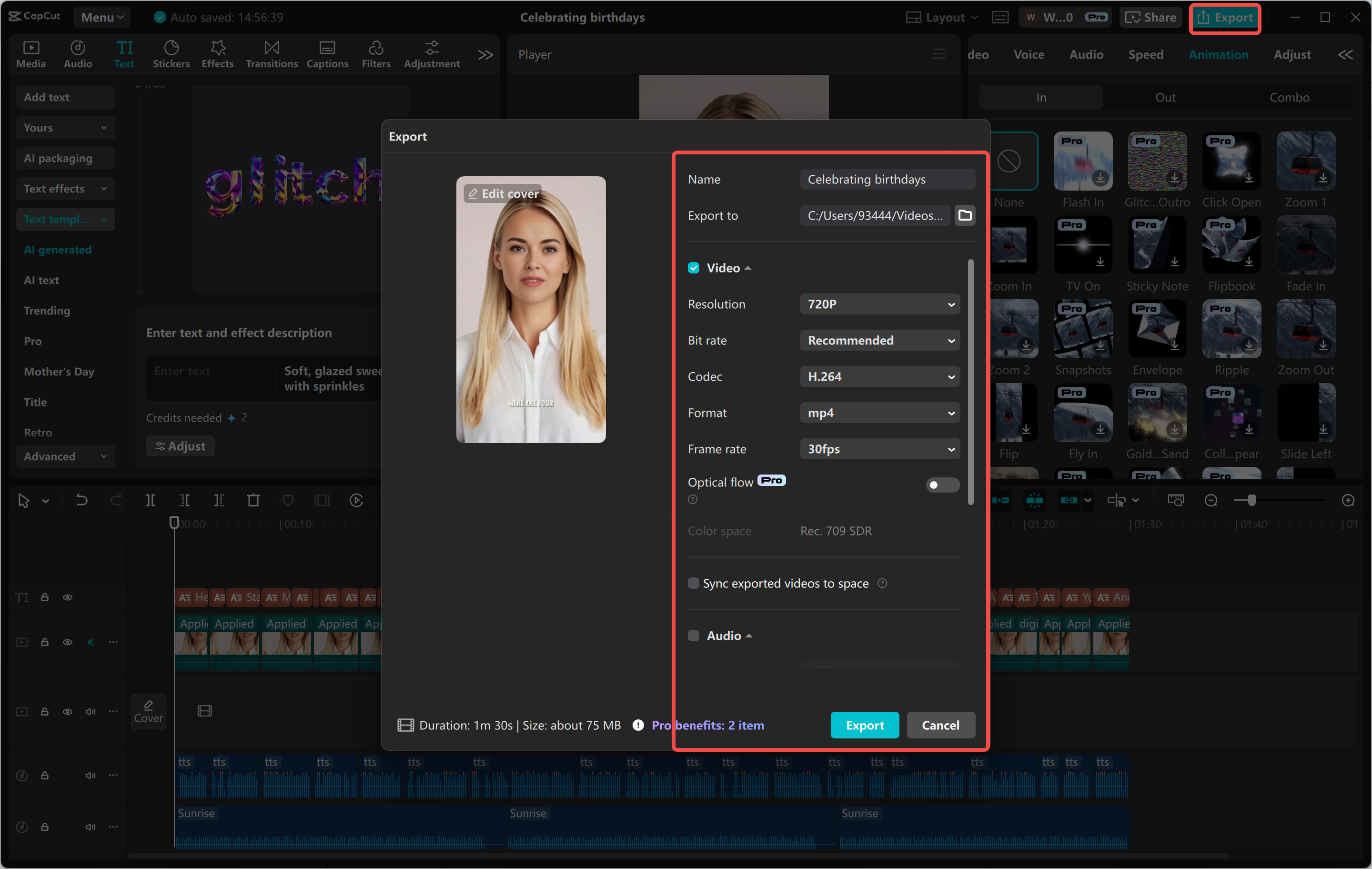 Pag-export ng video mula sa CapCut desktop video editor