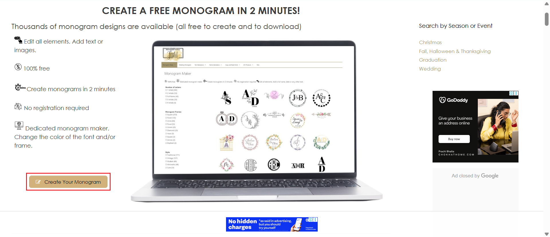 projekt monogramu ślubnego