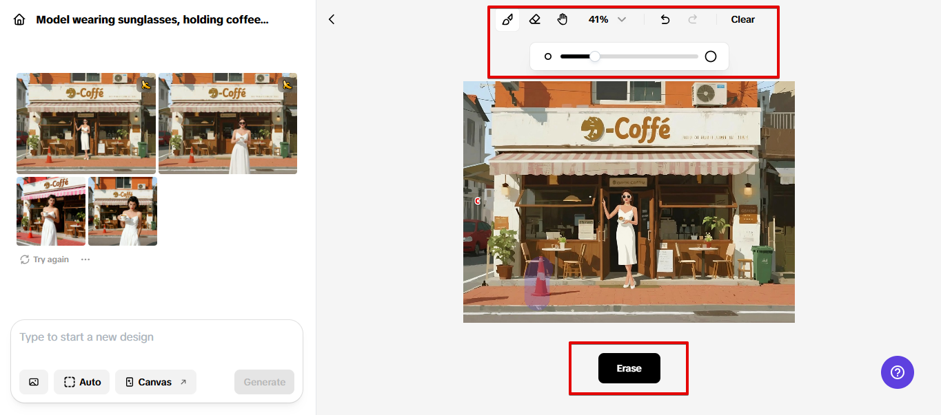 Herramienta de borrador en Pippit