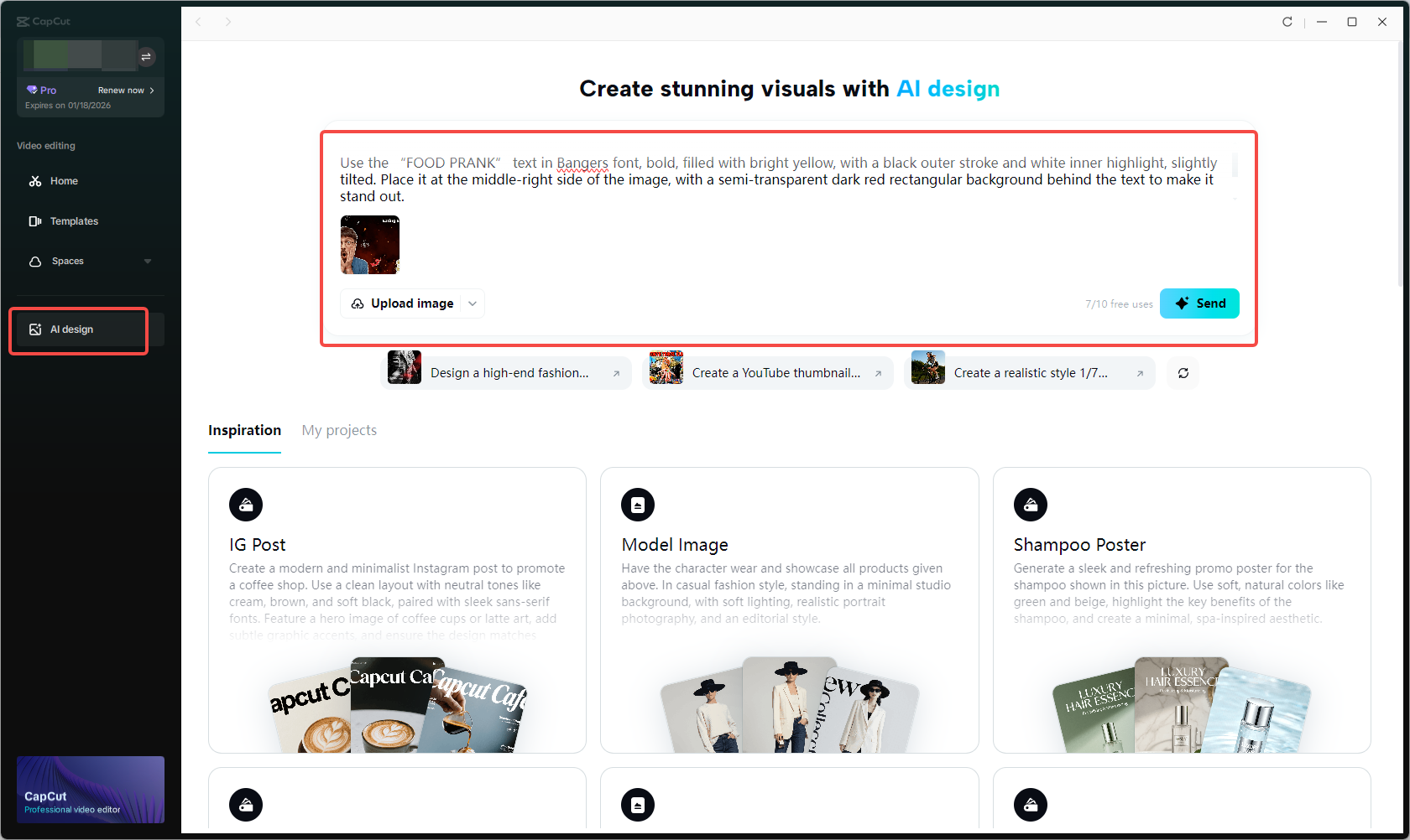 Generate the styled text with AI design