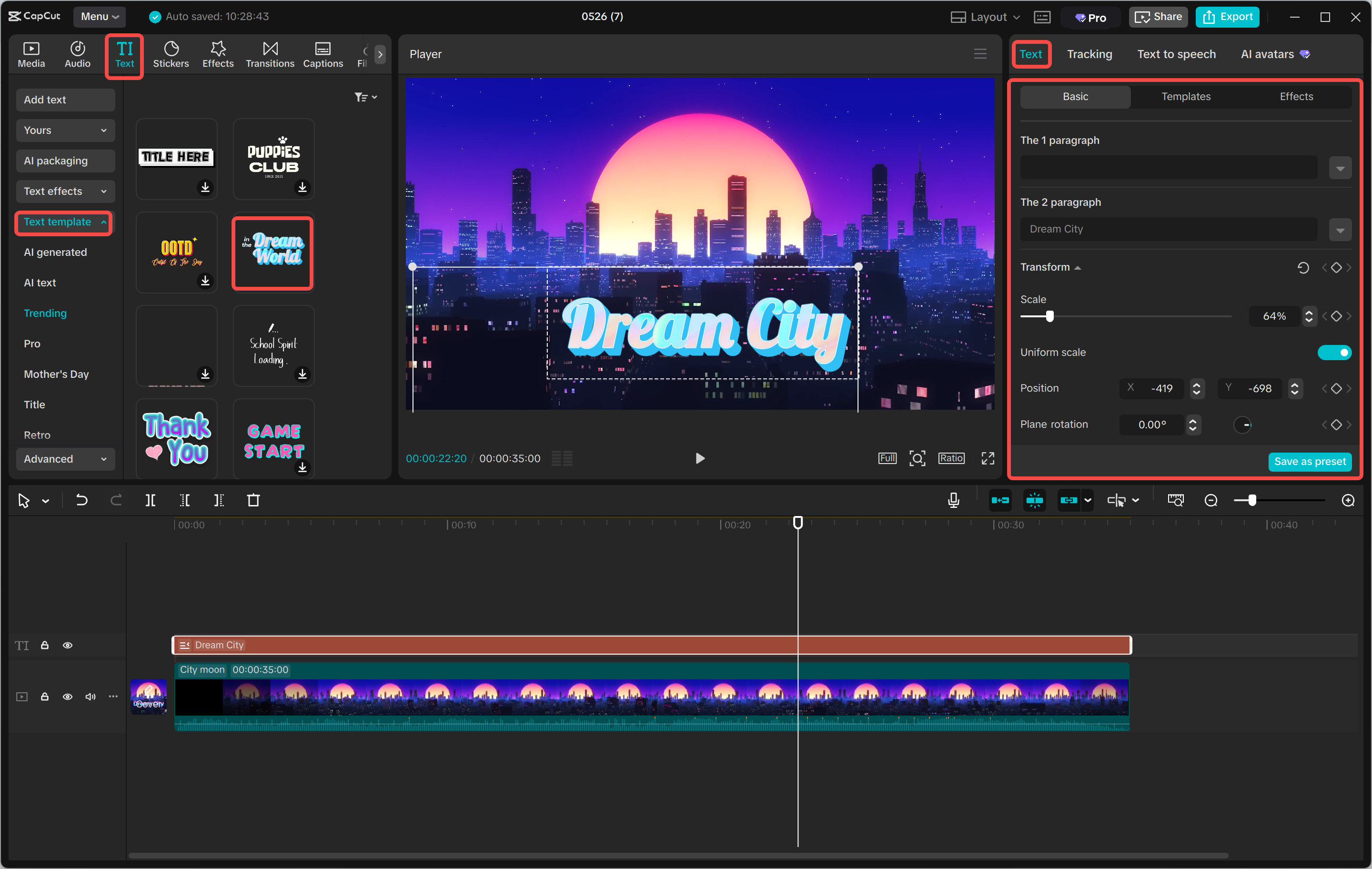 Pagdaragdag ng text at paggawa ng custom na gradient sa CapCut desktop video editor