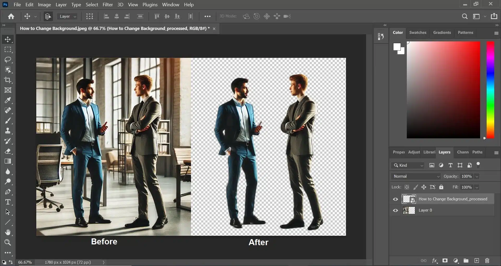 Photoshop ändra bakgrundsgränssnitt