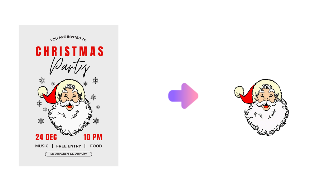 Hintergrundentferner für Weihnachtsflyer