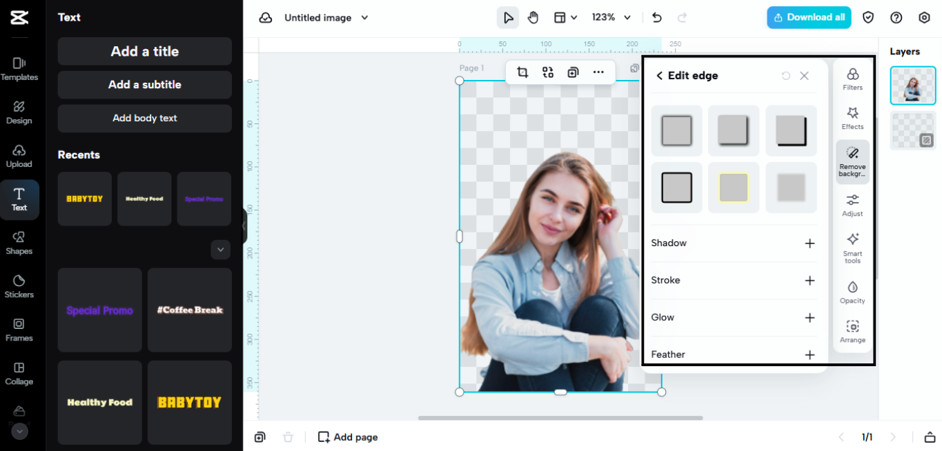 Remove background with advanced AI