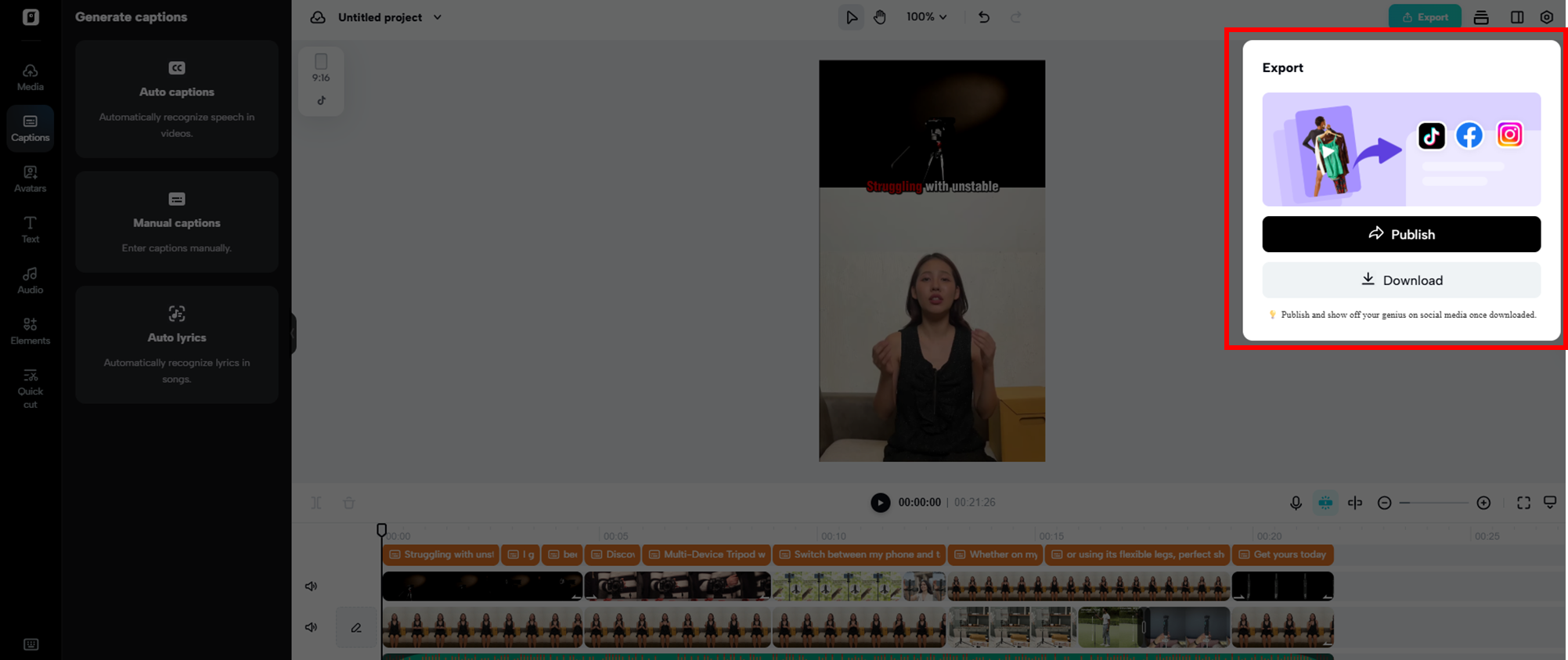 Export your video