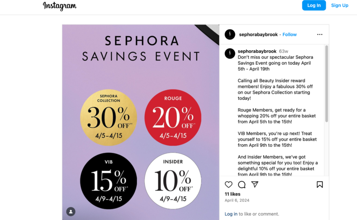 Sephora — "Beauty Insider Reward"