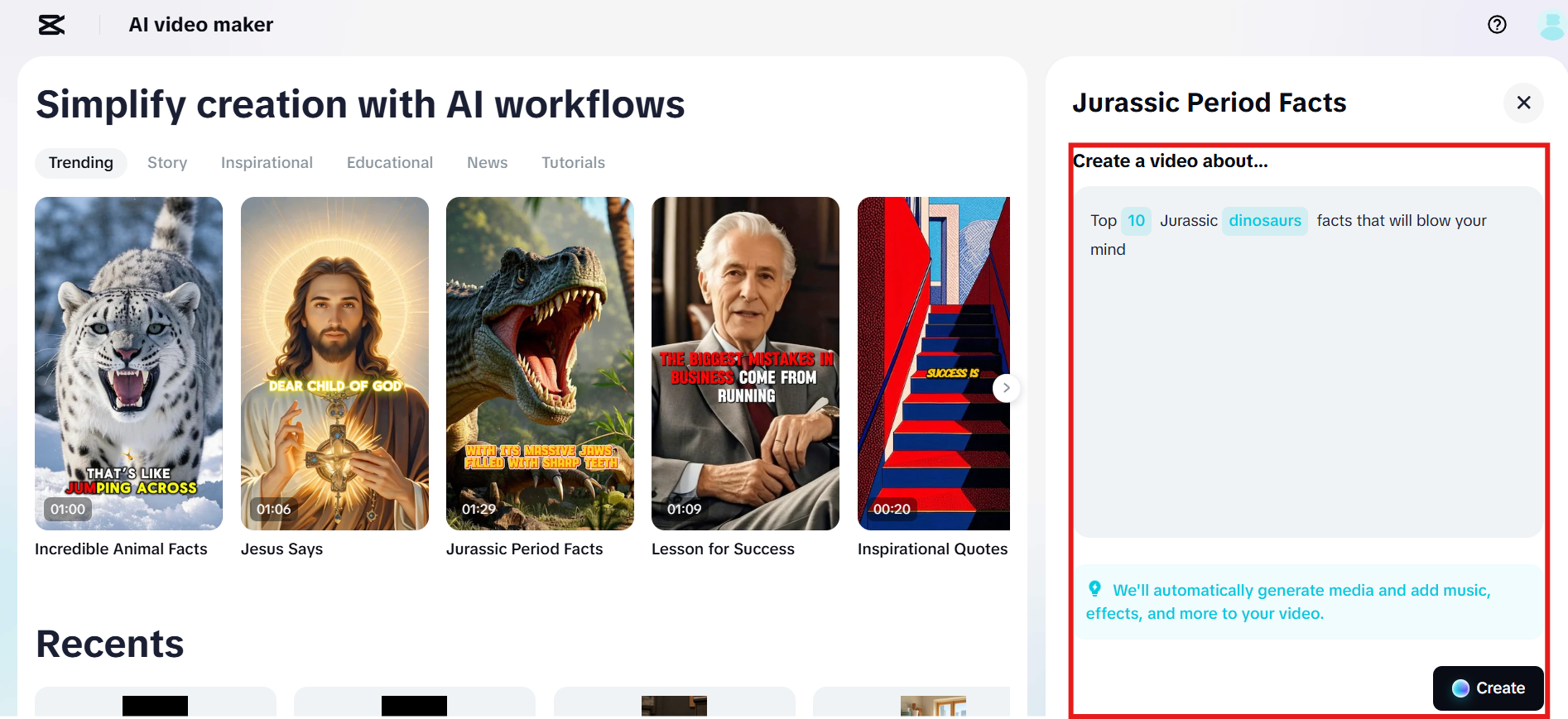 Enter script and generate video