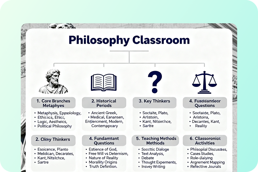 Structured map of research ideas linking theories, data, and references