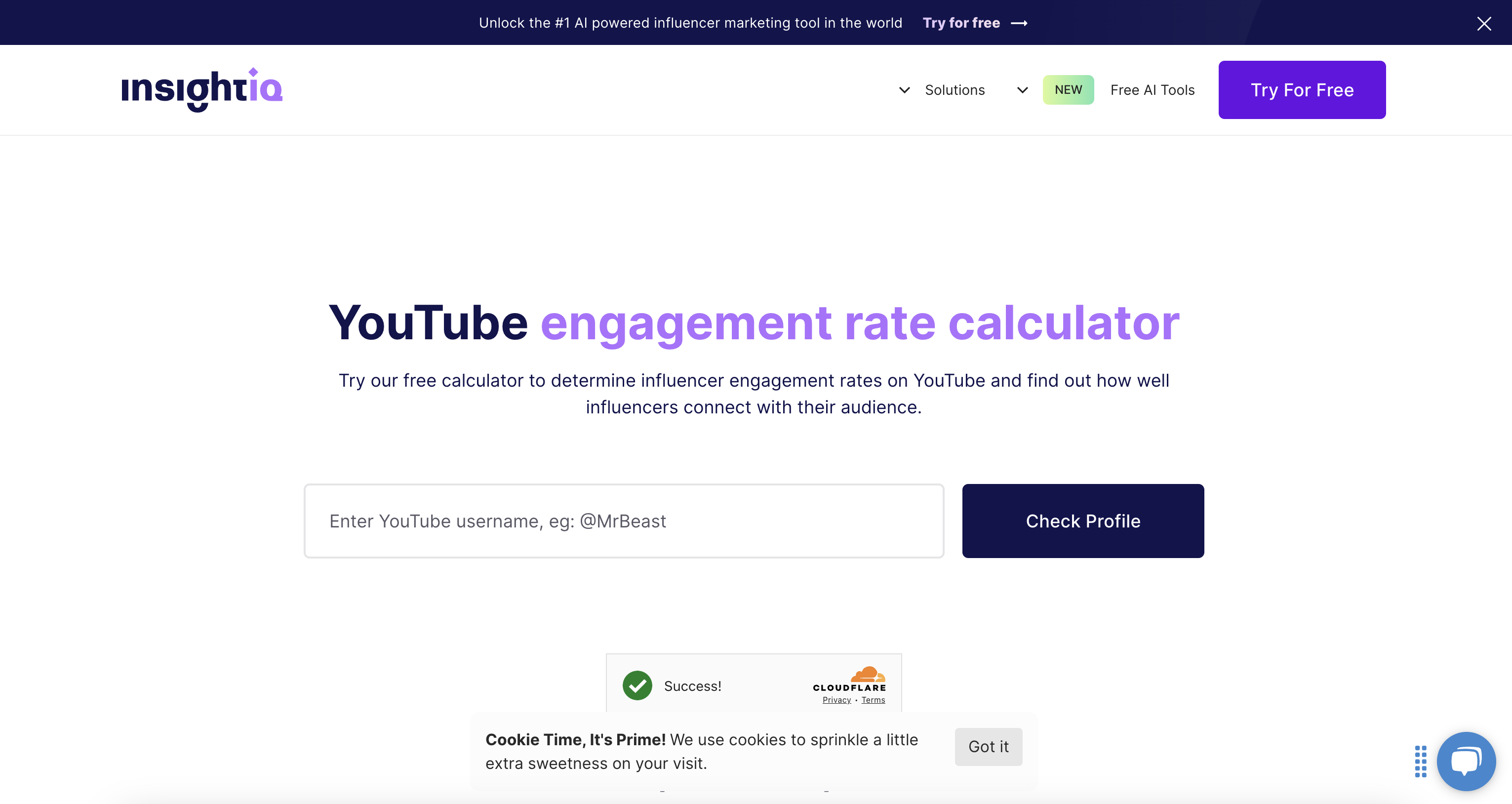 InsightIQ YouTube channel engagement rate calculator