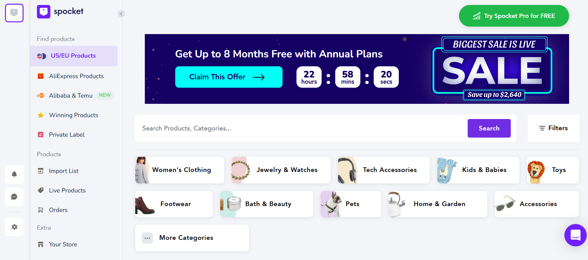 Spocket - dropshipping suppliers for Amazon