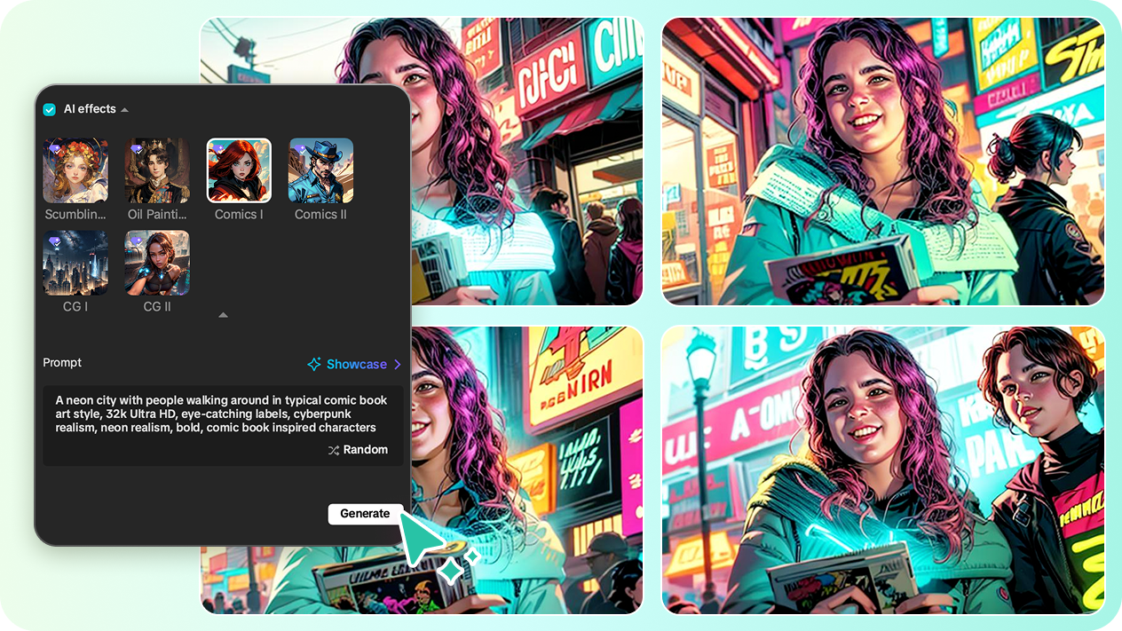 Apply preset cartoon styles with CapCut