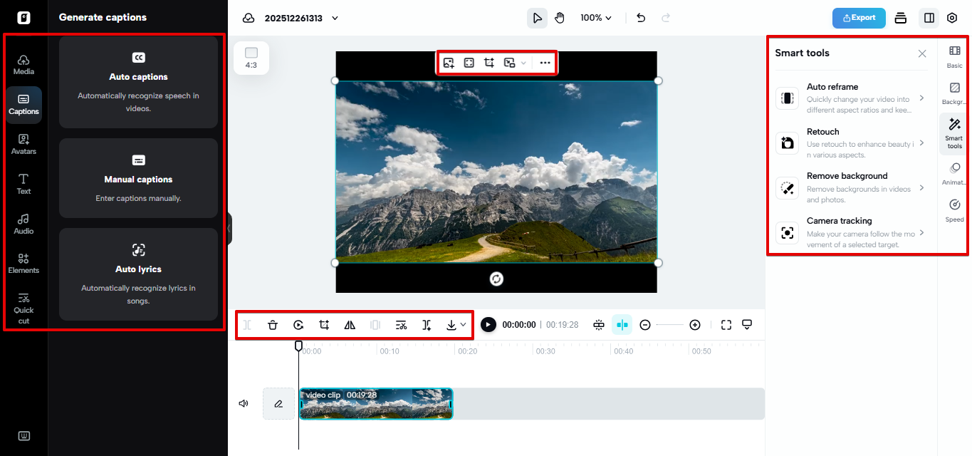 Video-editor op Pippit