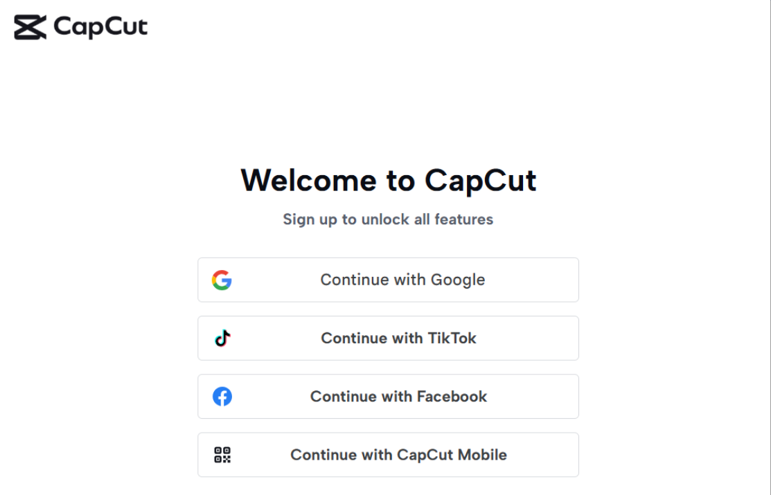 Σύνδεση στο CapCut Web