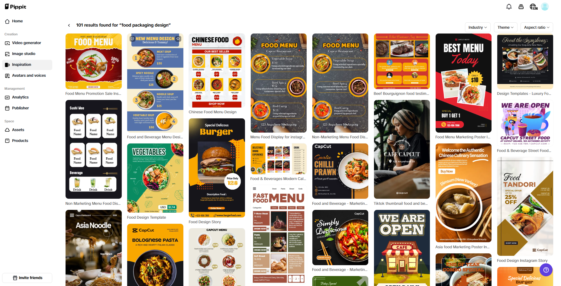 Customizable packaging templates
