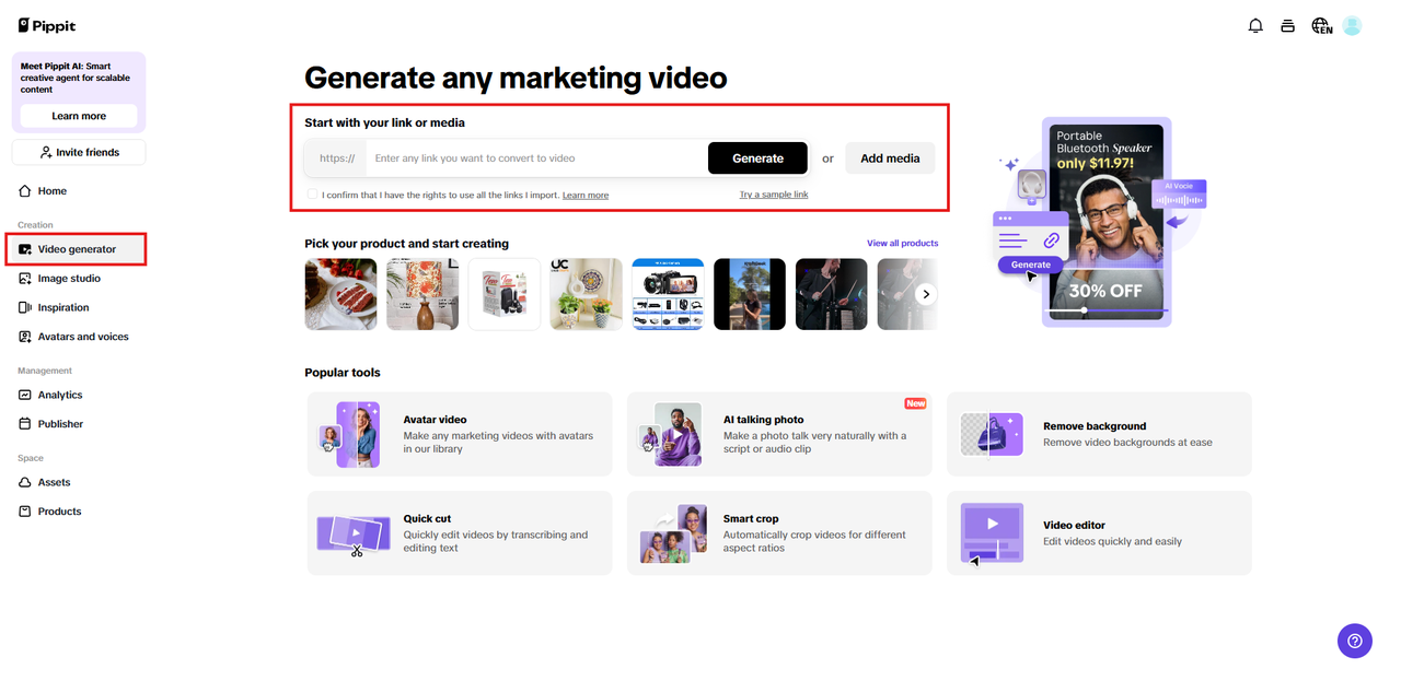 One-click video generator