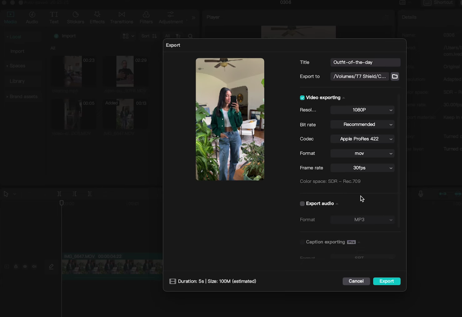 Export and share