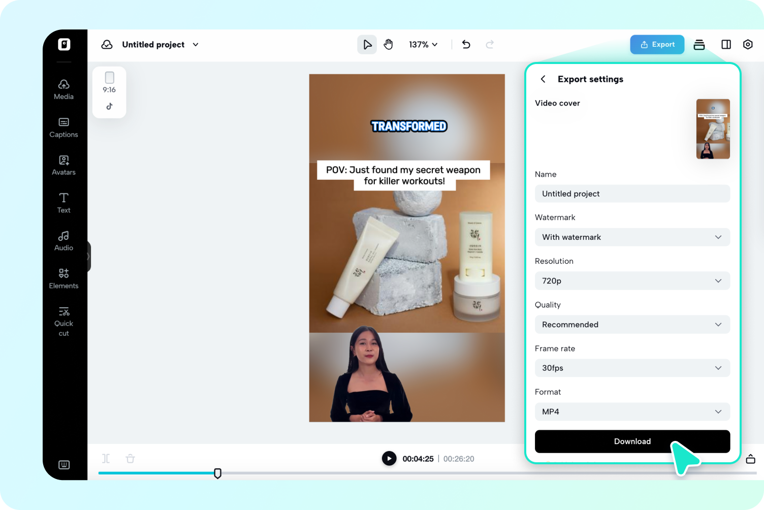 Export your video