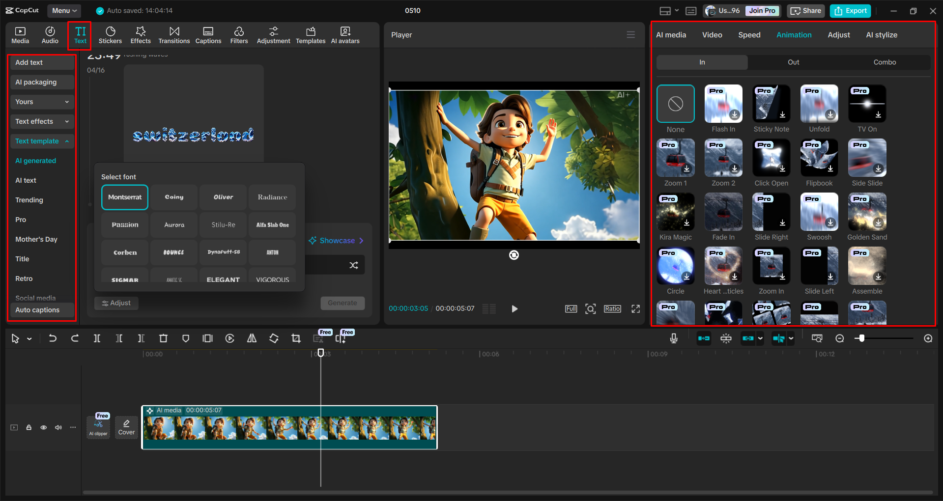 Pag-edit ng video na nabuo ng AI sa CapCut desktop video editor