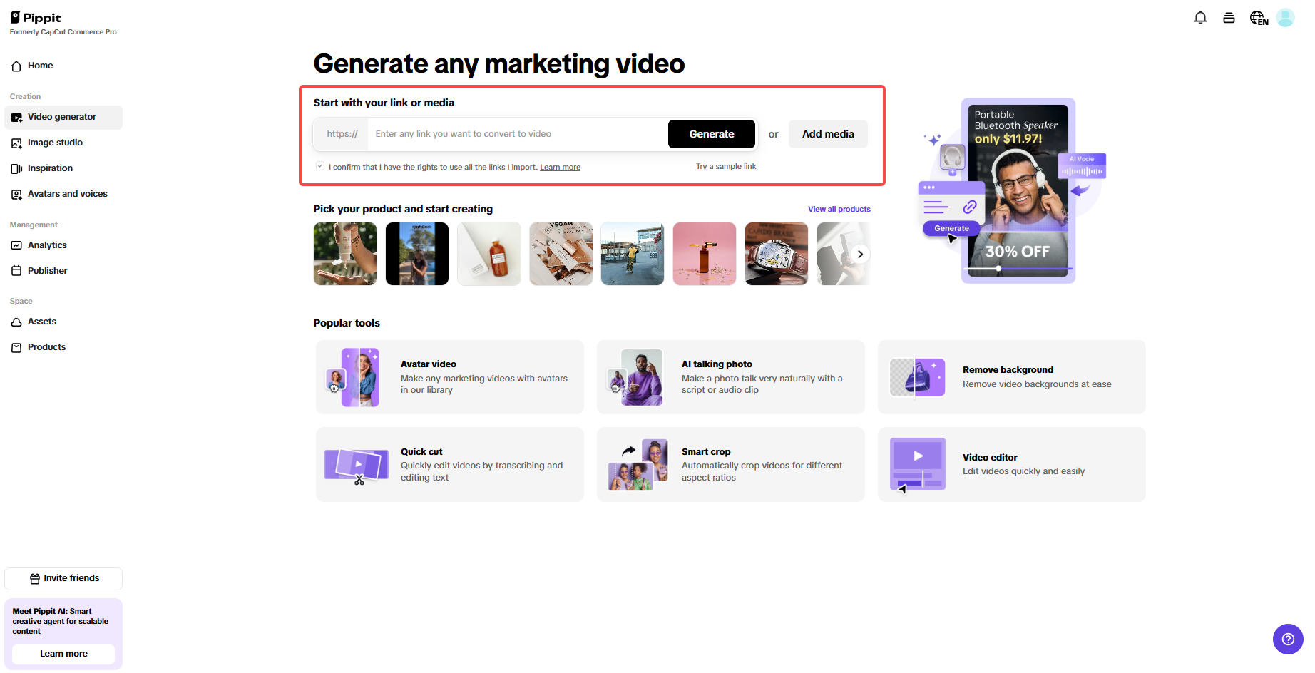 One-click video creation
