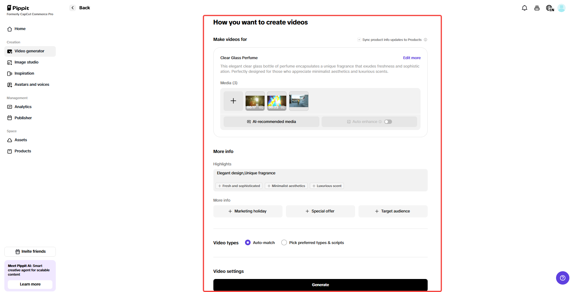 Personalize video settings