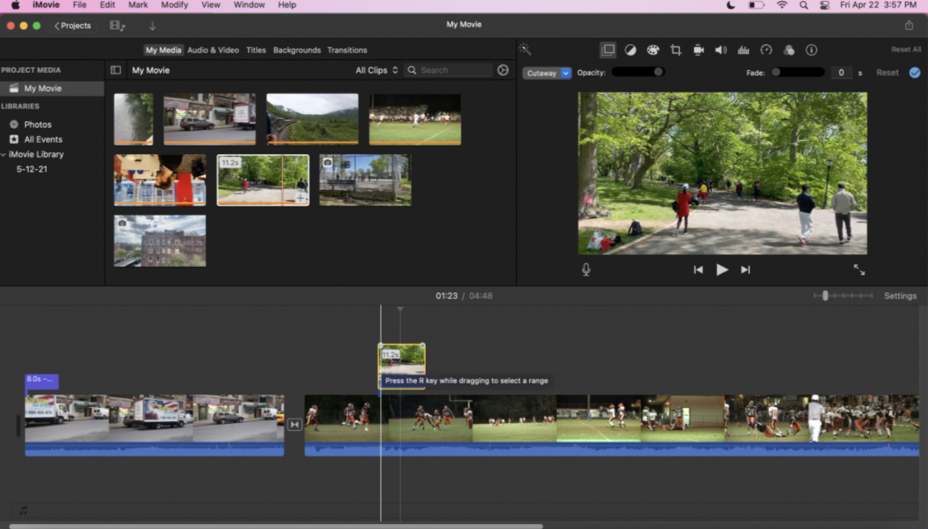 Giao diện IMovie