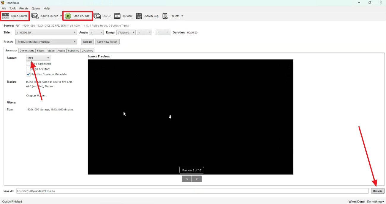 muunna tiedosto mp4-muotoon handbrake